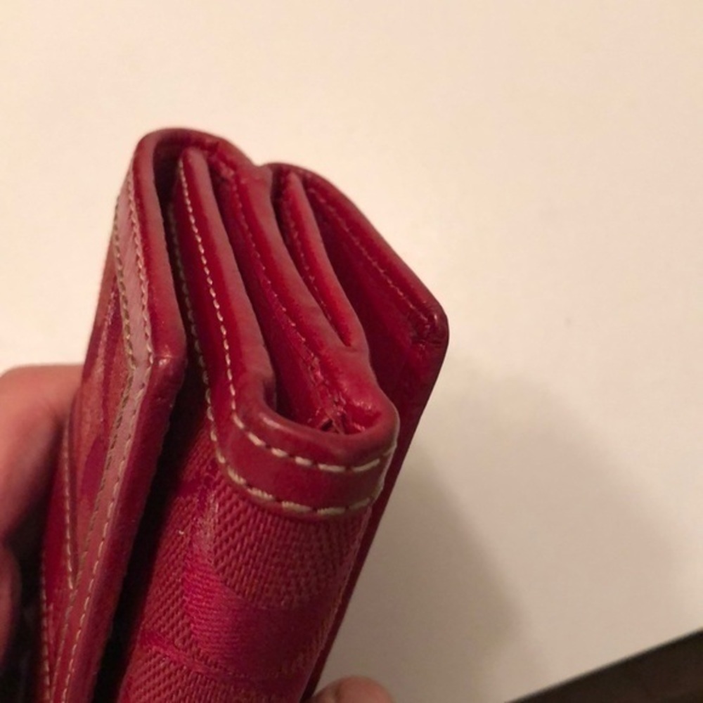 Coach vintage y2k rare Signature red compact mini wallet - Picture 9 of 13